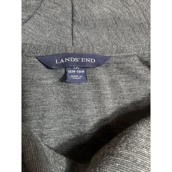 Land’s End Cozy Cowl Neck Midi Dress Charcoal Gray  3/4 Sleeves Size 1X - Picture 5 of 6